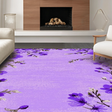 Ultra Soft Area Rug, Non Slip, Stain Resistant, Washable Area Rugs for Living Room, Bedroom, Serene Subtle Purple Design(Purple)