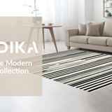Ultra Soft Area Rug, Non Slip, Stain Resistant, Washable Area Rugs for Living Room, Bedroom, Monochrome Maze: Graphic Stripe Woven Accent Rug for Entry(Black)
