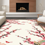 Ultra Soft Area Rug, Non Slip, Stain Resistant, Washable Area Rugs for Living Room, Bedroom, Elegant Japanese Spring Aesthetic(Pink)