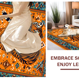 Ultra Soft Area Rug, Non Slip, Stain Resistant, Washable Area Rugs for Living Room, Bedroom, Eclectic Bright Animal Motif Design(Orange)