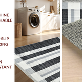 Ultra Soft Area Rug, Non Slip, Stain Resistant, Washable Area Rugs for Living Room, Bedroom, Black White Stripe Floor Rug(Gray)