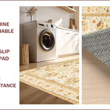 Ultra Soft Area Rug, Non Slip, Stain Resistant, Washable Area Rugs for Living Room, Bedroom, Elegant Earthy Floral Motif(Beige)