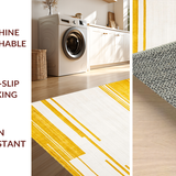 Ultra Soft Area Rug, Non Slip, Stain Resistant, Washable Area Rugs for Living Room, Bedroom, Chic Half Moon Bright Design(Yellow)