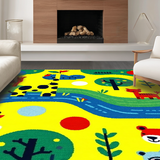 Ultra Soft Area Rug, Non Slip, Stain Resistant, Washable Area Rugs for Living Room, Bedroom, Engaging Festive Theme Motif(Yellow)
