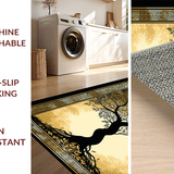 Ultra Soft Area Rug, Non Slip, Stain Resistant, Washable Area Rugs for Living Room, Bedroom, Artistic Organic Pattern Fusion(Gold)