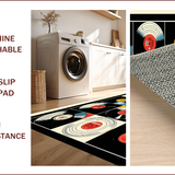 Ultra Soft Area Rug, Non Slip, Stain Resistant, Washable Area Rugs for Living Room, Bedroom, Vibrant Multi-Color Soundwave Aesthetic(Black)