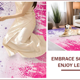 Ultra Soft Area Rug, Non Slip, Stain Resistant, Washable Area Rugs for Living Room, Bedroom, Lively Tie-Dye Dreamscape Effect(Pink)