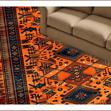 Ultra Soft Area Rug, Non Slip, Stain Resistant, Washable Area Rugs for Living Room, Bedroom, Rustic Orange Abstract Motif(Orange)