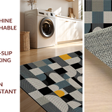 Ultra Soft Area Rug, Non Slip, Stain Resistant, Washable Area Rugs for Living Room, Bedroom, Luxurious Minimalist Diamond Texture(Gray)