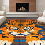 Ultra Soft Area Rug, Non Slip, Stain Resistant, Washable Area Rugs for Living Room, Bedroom, Artistic Vibrant Colorful Tiger Design(Orange)