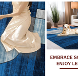 Ultra Soft Area Rug, Non Slip, Stain Resistant, Washable Area Rugs for Living Room, Bedroom, Contemporary Marble Texture Expression(Blue)
