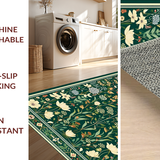 Ultra Soft Area Rug, Non Slip, Stain Resistant, Washable Area Rugs for Living Room, Bedroom, Artful Botanical Insect Composition(Green)