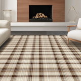 Ultra Soft Area Rug, Non Slip, Stain Resistant, Washable Area Rugs for Living Room, Bedroom, Elegant Neutral Tiled Motif(Beige)