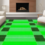 Charming Check Patterned Welcome Mat(Green)