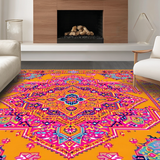 Ultra Soft Area Rug, Non Slip, Stain Resistant, Washable Area Rugs for Living Room, Bedroom, Colorful Geometric Patterned Delight(Yellow)