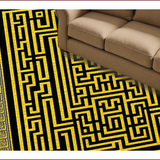 Ultra Soft Area Rug, Non Slip, Stain Resistant, Washable Area Rugs for Living Room, Bedroom, Greek Key Shower Curtain Modern Home Decor(Black)
