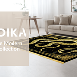 Ultra Soft Area Rug, Non Slip, Stain Resistant, Washable Area Rugs for Living Room, Bedroom, Sophisticated Gothic Serpent Visuals(Gold)