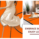 Ultra Soft Area Rug, Non Slip, Stain Resistant, Washable Area Rugs for Living Room, Bedroom, Contemporary Circular Sports Aesthetic(Orange)