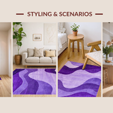 Ultra Soft Area Rug, Non Slip, Stain Resistant, Washable Area Rugs for Living Room, Bedroom, Sleek Textural Purple Floor Accent(Purple)