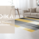 Ultra Soft Area Rug, Non Slip, Stain Resistant, Washable Area Rugs for Living Room, Bedroom, Vibrant Bold Contemporary Stripes(Gold)