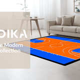 Ultra Soft Area Rug, Non Slip, Stain Resistant, Washable Area Rugs for Living Room, Bedroom, Rustic Sports Court Inspired Look(Blue)