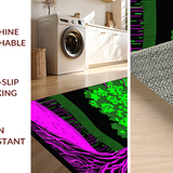 Ultra Soft Area Rug, Non Slip, Stain Resistant, Washable Area Rugs for Living Room, Bedroom, Bold Illuminated Organic Design(Green)
