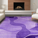 Ultra Soft Area Rug, Non Slip, Stain Resistant, Washable Area Rugs for Living Room, Bedroom, Vibrant Soft Gradient Design(Purple)