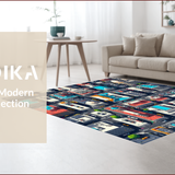 Ultra Soft Area Rug, Non Slip, Stain Resistant, Washable Area Rugs for Living Room, Bedroom, Vibrant Urban Traffic Learning Mat for Toddler Playroom(Gray)