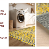 Ultra Soft Area Rug, Non Slip, Stain Resistant, Washable Area Rugs for Living Room, Bedroom, Chic Modern Abstract Composition(Yellow)