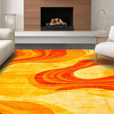 Ultra Soft Area Rug, Non Slip, Stain Resistant, Washable Area Rugs for Living Room, Bedroom, Dynamic Orange Yellow Dreamscape(Orange)