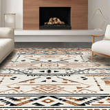 Ultra Soft Area Rug, Non Slip, Stain Resistant, Washable Area Rugs for Living Room, Bedroom, Contemporary Textured Geometric Theme(Brown)