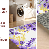 Ultra Soft Area Rug, Non Slip, Stain Resistant, Washable Area Rugs for Living Room, Bedroom, Minimalist Spring Floral Arrangement(Purple)