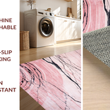 Ultra Soft Area Rug, Non Slip, Stain Resistant, Washable Area Rugs for Living Room, Bedroom, Elegant Modern Marble Aesthetic(Pink)
