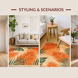 Ultra Soft Area Rug, Non Slip, Stain Resistant, Washable Area Rugs for Living Room, Bedroom, Vibrant Earthy Color Fusion(Orange)