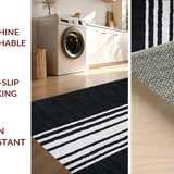 Ultra Soft Area Rug, Non Slip, Stain Resistant, Washable Area Rugs for Living Room, Bedroom, Dramatic Monochrome Zebra Print Rug With Bold Stripe Pattern for Vibrant Decor(Black)
