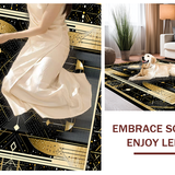 Ultra Soft Area Rug, Non Slip, Stain Resistant, Washable Area Rugs for Living Room, Bedroom, Chic Abstract Geometric Aesthetic(Gold)