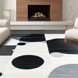 Ultra Soft Area Rug, Non Slip, Stain Resistant, Washable Area Rugs for Living Room, Bedroom, Whimsical 3D Curved Comfort(Black)