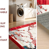 Ultra Soft Area Rug, Non Slip, Stain Resistant, Washable Area Rugs for Living Room, Bedroom, Dynamic Cherry Petals Artistic Composition(Red)