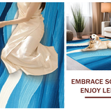 Ultra Soft Area Rug, Non Slip, Stain Resistant, Washable Area Rugs for Living Room, Bedroom, Serene Coastal Abstract Design(Blue)