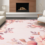 Ultra Soft Area Rug, Non Slip, Stain Resistant, Washable Area Rugs for Living Room, Bedroom, Contemporary Circular Plush Dreamscape(Pink)