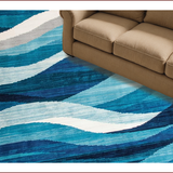 Dynamic Beach Inspired Textural Motif(Blue)