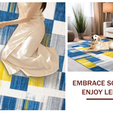 Ultra Soft Area Rug, Non Slip, Stain Resistant, Washable Area Rugs for Living Room, Bedroom, Expressive Multihued Artistic Texture(Blue)