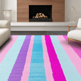 Ultra Soft Area Rug, Non Slip, Stain Resistant, Washable Area Rugs for Living Room, Bedroom, Bright Happy Textured Composition(Purple)
