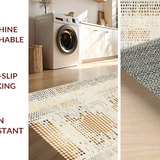 Ultra Soft Area Rug, Non Slip, Stain Resistant, Washable Area Rugs for Living Room, Bedroom, Luxe Off-White Contemporary Look(Beige)