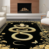 Ultra Soft Area Rug, Non Slip, Stain Resistant, Washable Area Rugs for Living Room, Bedroom, Striking Artistic Bird Pattern(Gold)