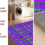 Ultra Soft Area Rug, Non Slip, Stain Resistant, Washable Area Rugs for Living Room, Bedroom, Dynamic Learning-Focused Lattice Style(Purple)