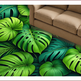 Ultra Soft Area Rug, Non Slip, Stain Resistant, Washable Area Rugs for Living Room, Bedroom, Non-Slip Tropical Green Kitchen Runner(Green)