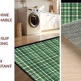 Ultra Soft Area Rug, Non Slip, Stain Resistant, Washable Area Rugs for Living Room, Bedroom, Stylish Neutral Plaid Motif(Green)