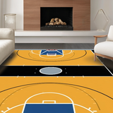 Ultra Soft Area Rug, Non Slip, Stain Resistant, Washable Area Rugs for Living Room, Bedroom, Stylish Athletic Patterned Accent(Yellow)