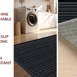 Ultra Soft Area Rug, Non Slip, Stain Resistant, Washable Area Rugs for Living Room, Bedroom, Trendy Black and White Geometric Fusion(Black)